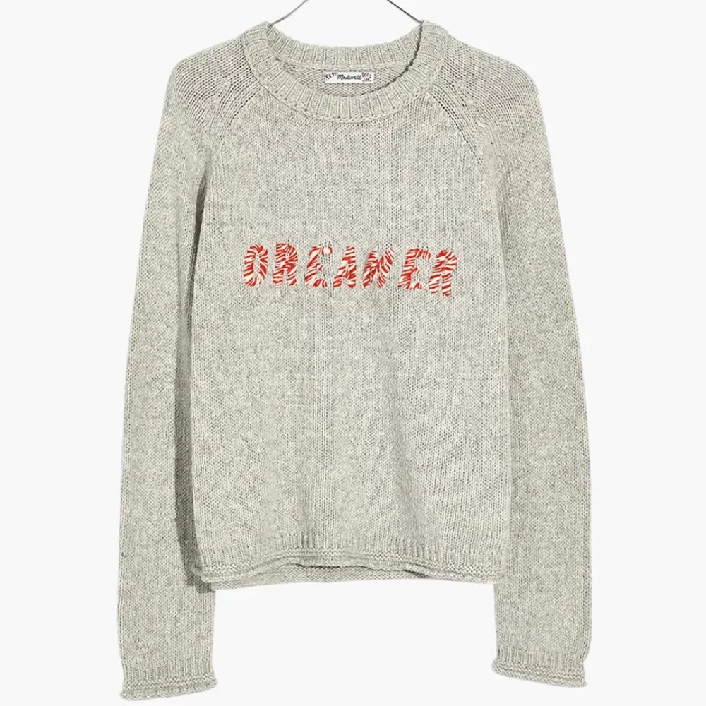 MADEWELL Dreamer Embroidered Pullover Sweater